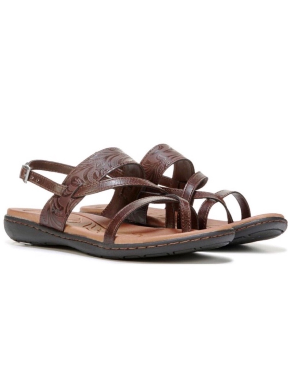 B.O.C. | Felicia Coffee Tooled Leather Sandals Women’s Size 6
